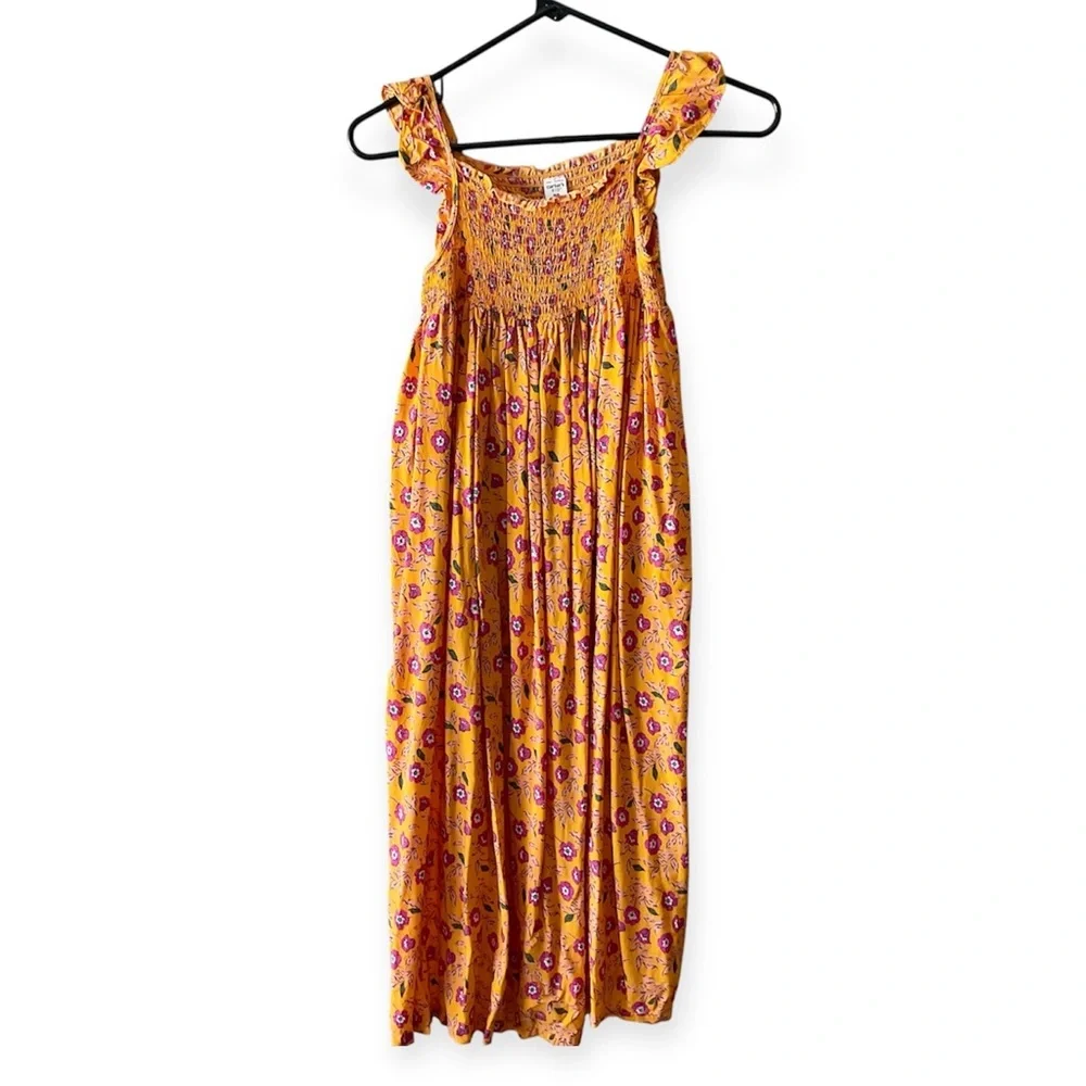 Carter's Yellow and Pink Smocked Dress
